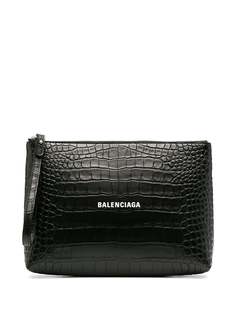 Balenciaga клатч с тисненым логотипом