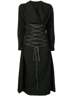 Yohji Yamamoto платье миди с поясом