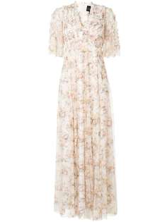 Needle & Thread вечернее платье с цветочным принтом и оборками
