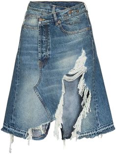 R13 джинсовая юбка Norbury с эффектом потертости