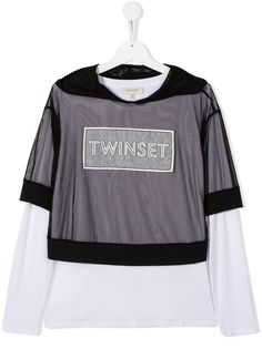 Twin-Set футболка со вставкой из тюля