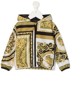 Versace Kids куртка с капюшоном и принтом Barocco