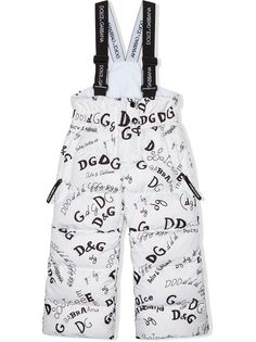 Dolce & Gabbana Kids брюки с лямками и логотипом