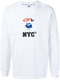 AAPE BY *A BATHING APE® рубашка с длинными рукавами и принтом NYC