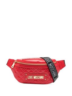 Love Moschino стеганая поясная сумка с логотипом