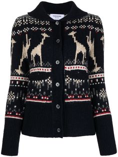Thom Browne твидовый кардиган с узором