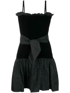 Yves Saint Laurent Pre-Owned бархатное платье с поясом