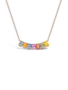 Pragnell колье Rainbow Fancy из розового золота с сапфирами
