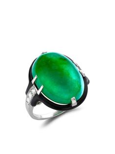 Cartier платиновое кольцо Art Deco 1911-1940 годов с бриллиантами и нефритом