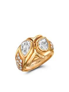 Bvlgari Pre-Owned кольцо Present Day Bvlgari 1961-го года из желтого золота с бриллиантами