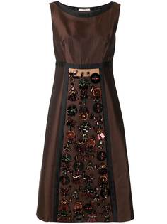 Prada Pre-Owned платье А-силуэта с кристаллами
