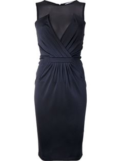 Givenchy Pre-Owned приталенное платье с прозрачной вставкой