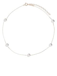 Mizuki колье из желтого золота с жемчугом