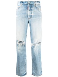 Dsquared2 прямые джинсы с эффектом потертости
