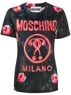 Moschino футболка с цветочным принтом