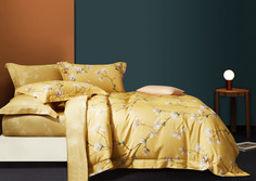 Комплект постельного белья (евро) (asabella) желтый 240x260 см.