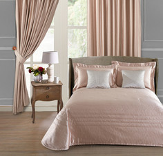 Комплект с покрывалом и 2 декоративные подушки (asabella) розовый 70x15x37 см.