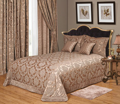 Комплект с покрывалом и 2 декоративные подушки (asabella) коричневый 70x15x37 см.