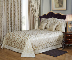 Комплект с покрывалом и 2 декоративные подушки (asabella) золотой 70.0x15.0x37.0 см.