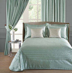 Комплект с покрывалом и 2 декоративные подушки (asabella) бирюзовый 70.0x15.0x37.0 см.