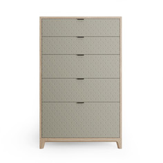 Высокий комод case (the idea) серый 76x122x45 см.