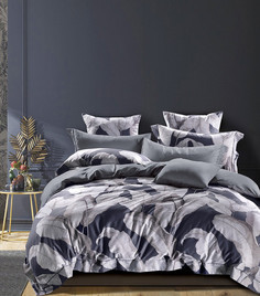 Комплект постельного белья (евро) (asabella) серый 200x220 см.