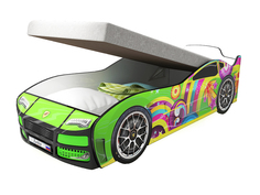 Кровать-машина карлсон турбо с подъемным механизмом (magic cars) зеленый 75x48x178 см.