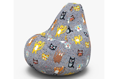 Кресло-мешок cats (van poof) серый 85x120x85 см.