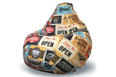 Кресло-мешок labels (van poof) оранжевый 85x120x85 см.