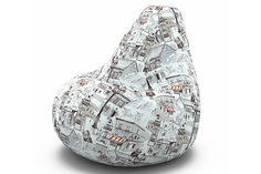 Кресло-мешок mezzo (van poof) серый 85x120x85 см.