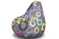 Кресло-мешок bubbles (van poof) серый 90x135x90 см.