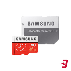 Карта памяти Samsung microSDHC Class 10 EVO+ V2 32Gb+SD adapter (MB-MC32GARU)