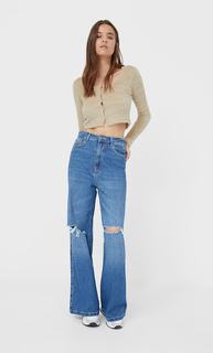 Stradivarius Кардиган Из Пушистой Пряжи Женская Коллекция Multicolor S