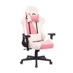 Кресло игровое ZOMBIE VIKING X, на колесиках, ткань, розовый/белый [viking x pink] Бюрократ