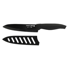 Нож кухонный Vitesse Cera-Chef VS-2724 керамич. шеф для овощей лезв.150мм прямая заточка черный блис