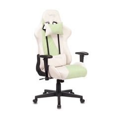 Кресло игровое ZOMBIE VIKING X, на колесиках, ткань, зеленый/белый [viking x green] Бюрократ