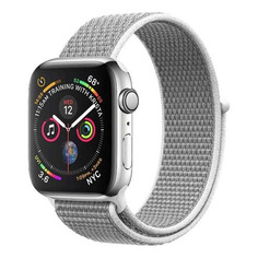 Ремешок DF iNylonBand-02 для Apple Watch Series 3/4/5/6/SE серебристый (DF INYLONBAND-02)