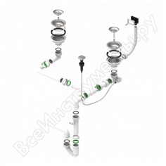 Двойной сифон alveus 114-pp-114-popup line maxim, duo 1127257