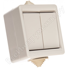 Брызгозащищенный двухклавишный выключатель Кунцево-Электро