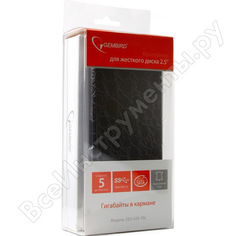 Внешний корпус gembird 2.5" usb 3.0 sata металл/кожзам черный ee2-u3s-70l