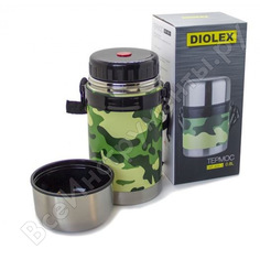 Суповой термос с широким горлом diolex 800 мл, ремешок в комплекте dxf-800-3 милитари