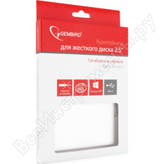 Внешний корпус gembird 2.5" usb 2.0 sata металл серебро ee2-u2s-41-s