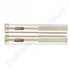 Сверло алмазное по керамограниту (2 шт; 10х67 мм; 3-гранный хвостовик) matrix 726103