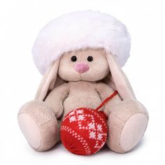 Мягкая игрушка Budi Basa Зайка Ми в белом берете 15 см цвет: серый/розовый