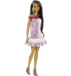 Кукла Barbie Игра с модой в бело-розовом платье 29 см