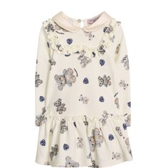 Мини-платье с принтом и оборками Monnalisa