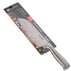 Нож кухонный стальной Daniks Ферра YW-A042-SN сантоку, 20 см