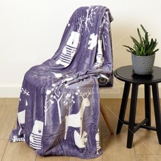 Плед Silvano полутораспальный (130х170 см) полиэстер, Зимний лес T2020-103 I.K