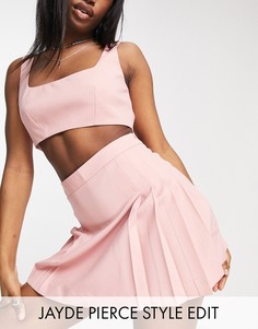 Розовый костюм с юбкой-килт ASOS DESIGN-Розовый цвет