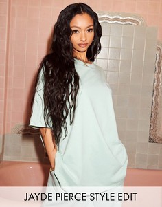 Пастельно-зеленая футболка в стиле oversized с однотонным вышитым логотипом от комплекта ASOS Weekend Collective-Многоцветный